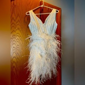 New never worn! Feathered beaded dress!